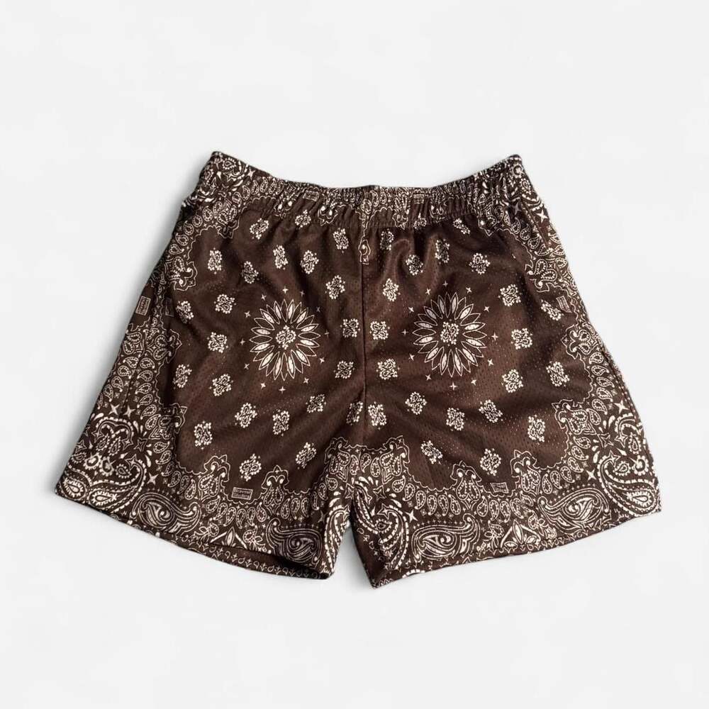 Bravest Studios Brown Paisley Bandana Mesh Shorts